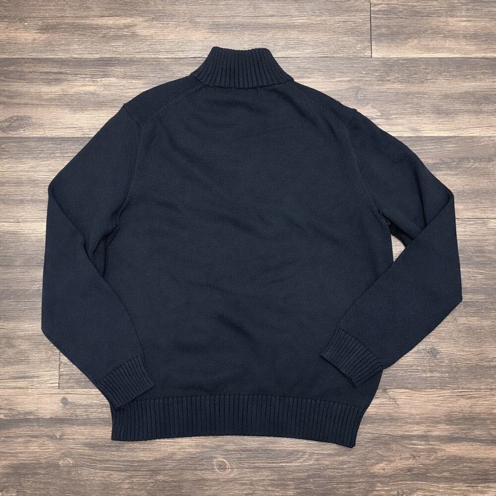 Polo Ralph Lauren Black Cotton 1/4 Zip Mock Neck Pullover Sweater XL Preppy Ivy - Picture 3 of 7
